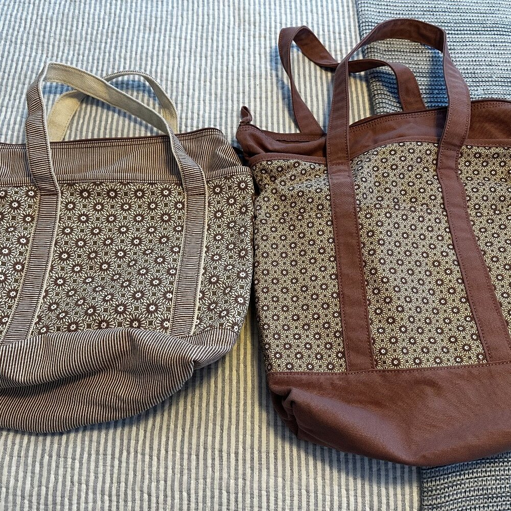 Set of Two (2) Lands End canvas zip-top bags - PRICE FIRM